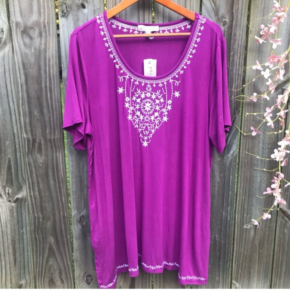 Plus size blouse Philosophy woman’s size 2X Knit Tunic Top Boho